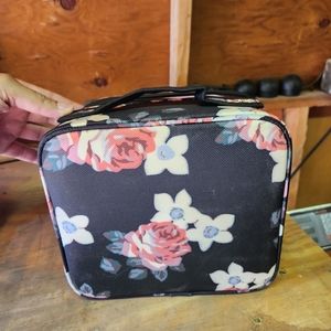 Kootek Travel Makeup Bag with Mirror, Shoulder Strap, Adjustable Dividers - New